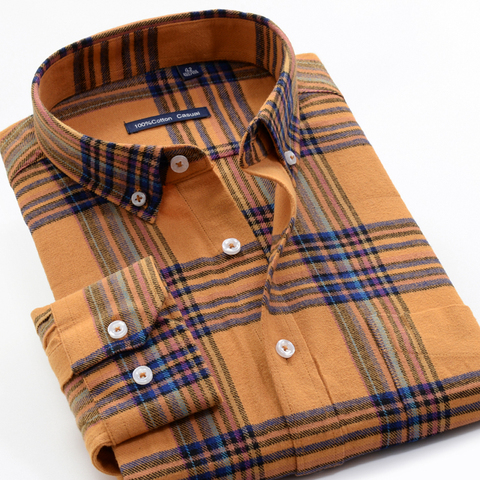 6XL 7XL 8XL 9XL 10XL men's plaid long-sleeved shirt 2022 autumn new high-quality comfortable 100% cotton business casual shirt ► Photo 1/6