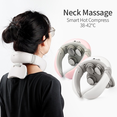 4 Heads Magnetic Pulse Vibration Neck Massager for Pain Relief Health Care Relaxing Deep Tissue Cervical Massage Remote Control ► Photo 1/6