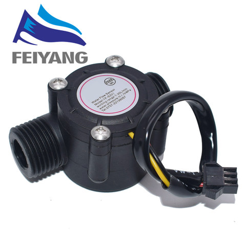 Water flow sensor flowmeter Hall flow sensor Water control 1-30L/min 2.0MPa YF-S201 ► Photo 1/2