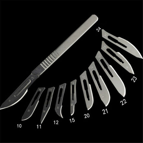 1pcs 4# HandleSurgical Blades with Stainless Steel Handle for Animal Surgical Repair Knife10#15#20#21#22#23#24#10pcs ► Photo 1/6