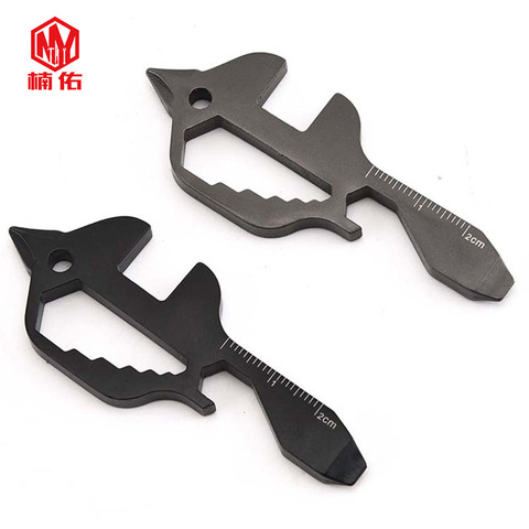 1PC Stainless Steel Fish Shape EDC Tool Card Opener Wrench Screwdriver Key Ring Keychain Key Pendant Outdoor Multifunction Tool ► Photo 1/6