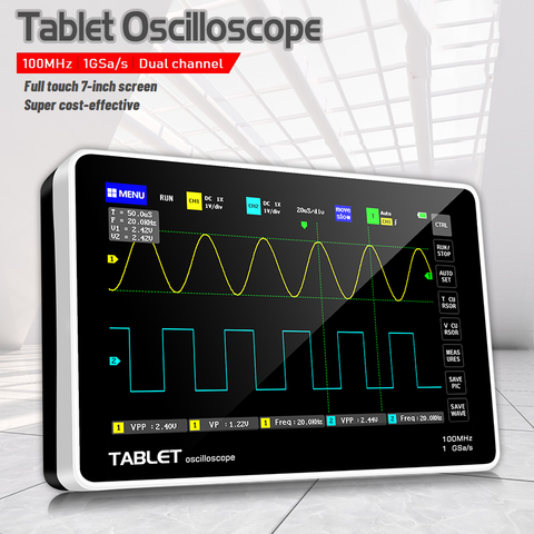 Cleqee 1013D Digital Tablet Oscilloscope Dual Channel 100M Bandwidth 1GS Sampling Rate Mini Tablet Digital Oscilloscope ► Photo 1/6