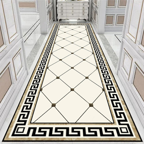 Modern Geometric Floor Mural Wallpaper Living Room Hotel HD Corridor Aisle Marble Flooring Mural PVC Waterproof 3D Tiles Sticker ► Photo 1/6