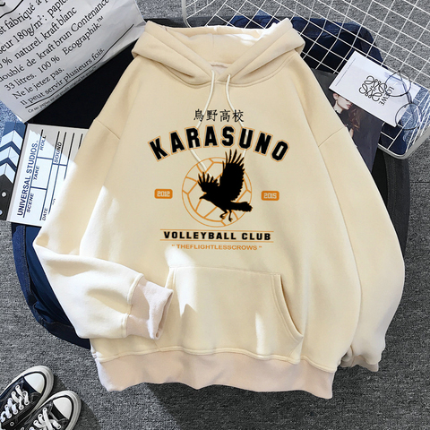 Hot Cartoon Haikyuu Hoodies Men Funny Japanese Anime Streetwear Harajuku Karasuno Fly High Graphic Sweatshirts Unisex Tops Male ► Photo 1/6