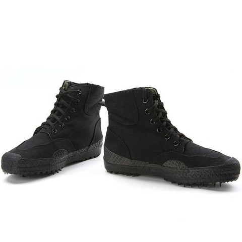 Mens Sneakers Black Camouflage High Top Sneakers Military Training Canvas Shoes Men Slip Resistant Shoe Labor Insurance Shoes ► Photo 1/6