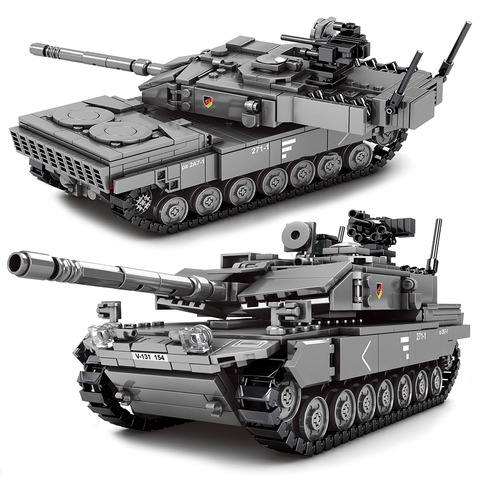 Military Tank 898PCS Leopard 2A7+ Main Battle Tank Soldier Police Building Blocks WW2 Bricks Army Kids Children DIY Toys Gifts ► Photo 1/6