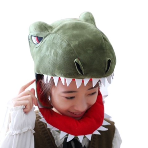 Japanese Cute Cartoon Dinosaur Cap Mask Adult Kids Halloween Party Cosplay Accessories Winter Soft Plush Funny Animal Hat Props ► Photo 1/6
