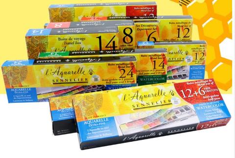 6 12 24 48 original france Sennelier solid watercolor artist professtional solid watercolor paint set Honey watercolor pigment ► Photo 1/6