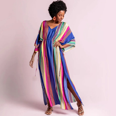 Beach Dress Kaftan Pareo Sarongs Sexy Cover-Up Bikini Swimwear Tunic Swimsuit Bathing Suit Cover Ups Robe De Plage #Q1033 ► Photo 1/6