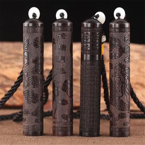 Creative Vintage Traditional Chinese Style Black Sandalwood Handmade Exquisite Carving Toothpick Holder Household Toothpick Box ► Photo 1/6