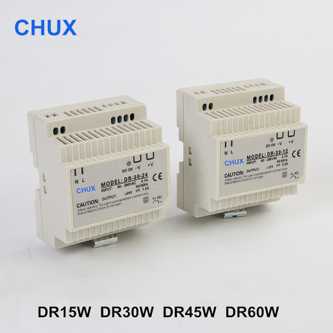 Din Rail Switching Power Supply 5V 12V 15V 18V 24V 48V Dc Output SMPS DR15W 30W 45W 60W For Cnc Led Light ► Photo 1/6