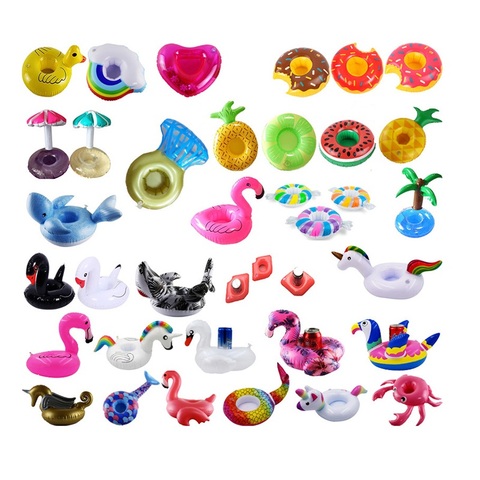 Mini Floating Cup Inflatable Flamingo unicorn Drinks Cup Holder Pool Floats Bar Coasters Floatation Devices Pink Toy Drink Holde ► Photo 1/6