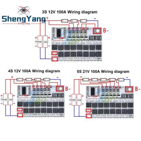 3s/4s/5s Bms 12v 16.8v 21v 100a Li-ion Lmo Ternary Lithium Battery Protection Circuit Board Li-polymer Balance Charging Module ► Photo 1/6