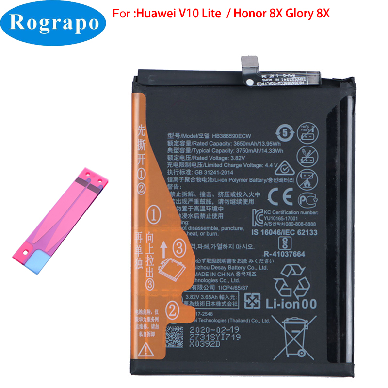 Price History Review On Original 3750ma Hbecw Mobile Phone Replacement Battery For Huawei Honor 8x Glory 8x View 10 Lite Jsn L21 L22 L23 L42 Aliexpress Seller Rograpo Official