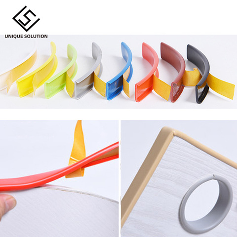 2 meters Adhesive U edge banding tape 5-40mm PVC veneer sheets for furniture Cabinet table edge guard protector seal strip decor ► Photo 1/6