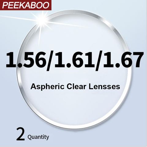 Peekaboo CR-39 resin aspheric prescription glasses lenses transparent hyperopia myopia lens 1.56 1.61 1.67 1.74 ► Photo 1/6