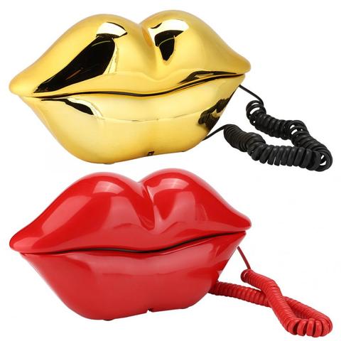 Lips Telephone Multi-Functional Cute Desk Landline Phone Home Office Decoration Set Household Stylish Lip Phone ► Photo 1/6