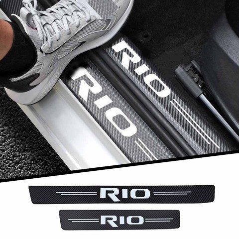 4pcs car threshold Protect Car accessories interior For KIA RIO 2 3 4 5 Xline x line Car sticker ► Photo 1/6