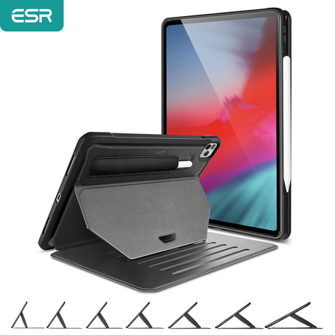 ESR Case for 2022 iPad Pro 11''/12.9'' Inch 2nd 4th Generation iPad 7th 9 Positions Stand Back Cover Sturdy Case with Pen Holder ► Photo 1/6