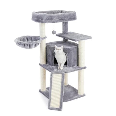 Pet Cat Climbing Tree Cat Condo Kitty Tower with Scratching Post Hammock Bed Multi Level Cat Climbing Activity Tree for Cats ► Photo 1/6