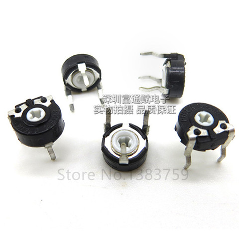 5pcs Adjustable PT06-1K 2K 3K 500K 1M 100 ohm horizontal arrow hole PT6KV-101A/102A/202A/302A/504A/105A adjustable potentiometer ► Photo 1/1