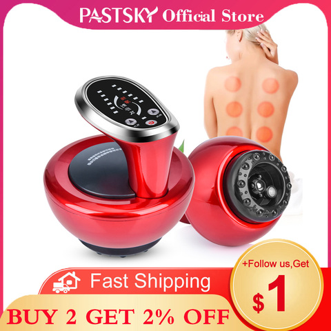 Electric Scraping Cupping Cans Guasha Suction Massager Negative Pressure Meridian Fat Burning Slim Heating Therapy Physiotherapy ► Photo 1/6