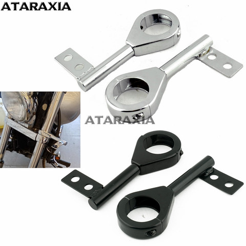 Motorcycle Aluninum Turn Signal Relocation Bracket 39mm 41mm Fork Clamp Mount For Harley Davidson XL Sportster 1200 For Dyna Fat ► Photo 1/6