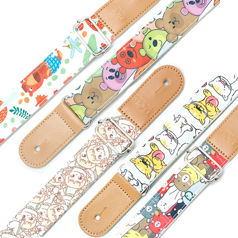 Ukulele Guitar Strap Cotton Cartoon Cute Strap Belt Adjustable Leather End Guitar Accessories ► Photo 1/6