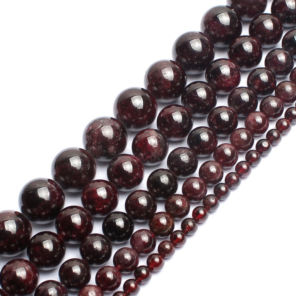 Natural Red Garnet Gemstone Beads For Jewelry Making Loose Beads Strand 15" DIY 