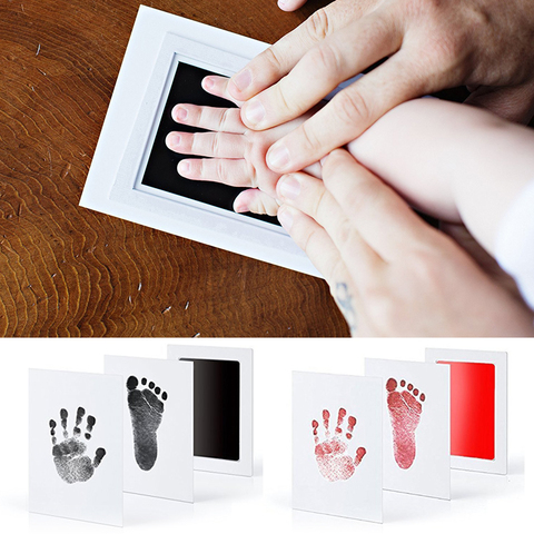 Baby Care Non-Toxic Baby Handprint Footprint Imprint Kit Baby Souvenirs Newborn Footprint Ink Pad Infant Tooth Mini Box Gifts ► Photo 1/5