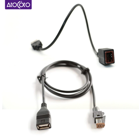 Car Aux Audio Input Media Data Wire for Subaru Custom 4PIN Plug Adapter to Standard USB interface Line Extension Lead for Suzuki ► Photo 1/6