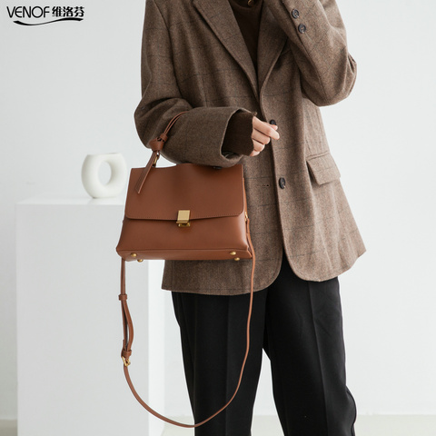 VENOF Fashion Women's Cowhid Leather Shoulder Tote Messenger Bag High Quality Crossbody Bags Luxury Handbags Women Bags Designer ► Photo 1/6