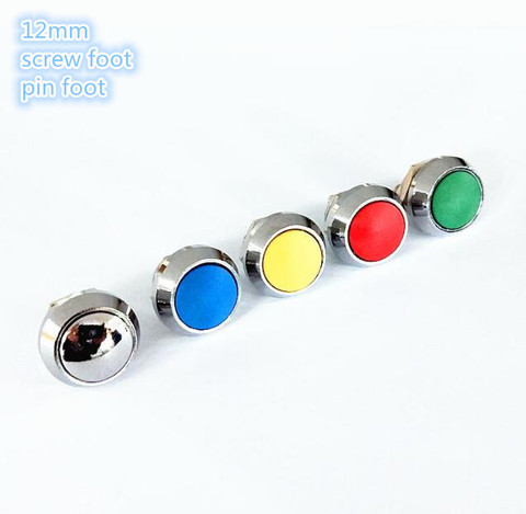 1 Pcs 12mm momentary metal push button switch Colored switches Spherical Stainless Steel Car Modification Horn Doorbell Switch ► Photo 1/1