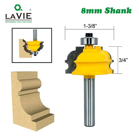 LAVIE 1pc 8MM Shank Special Architectural Handrail Molding Router Bit Woodworking Cutter Milling for Wood Bit Face Mill MC02077 ► Photo 1/6