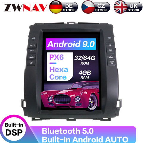 For Toyota Land Cruiser Prado/Lexus GX470 2002 - 2009 Carplay DSP Android 9.0 PX6 Vertical Tesla Radio Car Multimedia Player GPS ► Photo 1/6