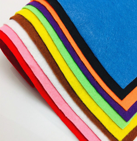 10pcs/set Non-Woven Felt Fabric Polyester Fabric Kids DIY Craft 1mm Thick Mixed Color Home Decoration 30X20cm AA8501-1 ► Photo 1/6