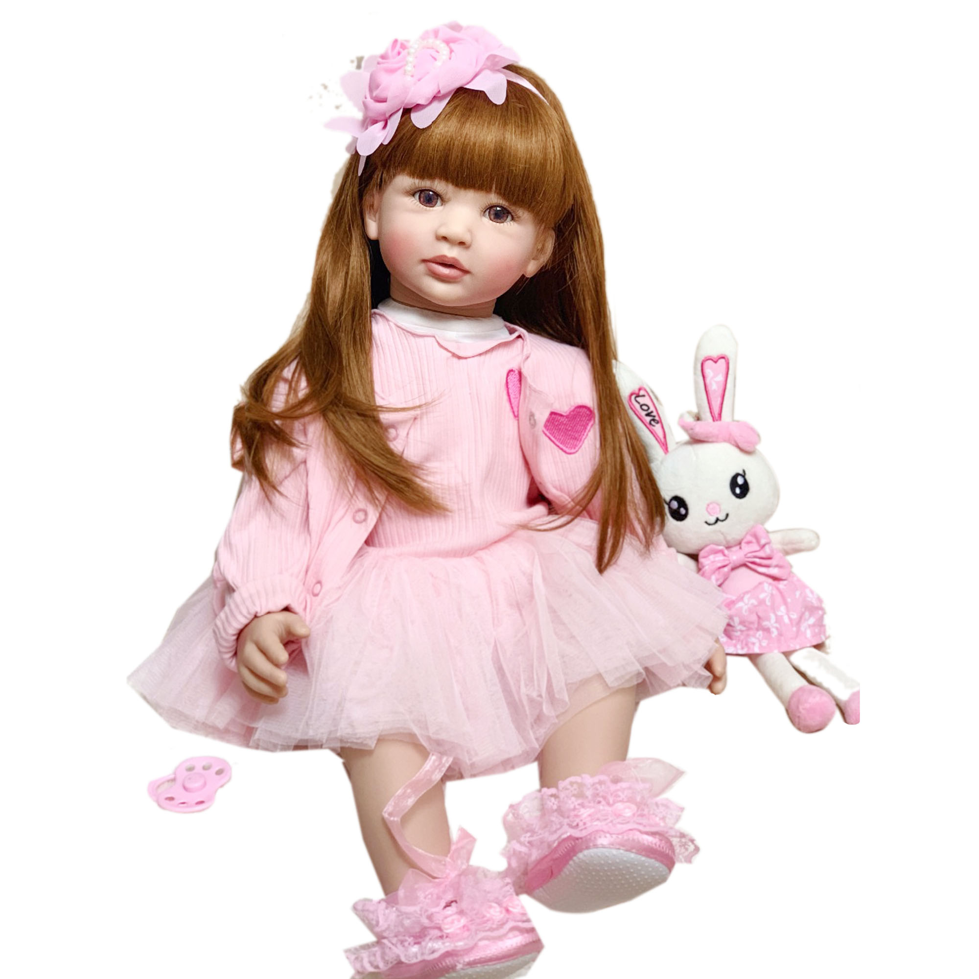 60cm Silicone Reborn Baby Doll Lifelike Vinyl Princess Toddler Toy Alive Bebe Newborn Fashion Birthday Xmas Gift NPKCOLLECTION 