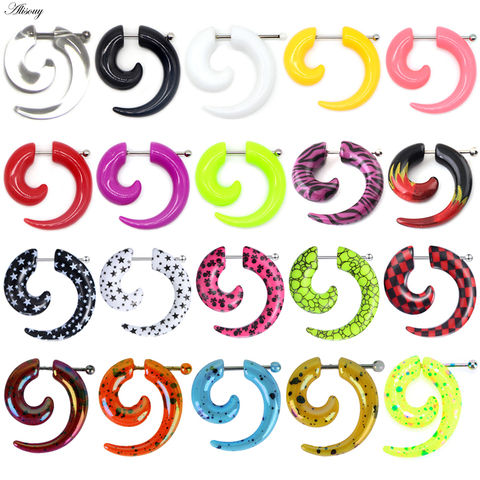 2pcs Hot Acrylic Cheater Fake Spiral Ear Taper Stretcher Expanders Gauge Tunnel And Plugs Earlobe Earring Piercing Body Jewelry ► Photo 1/6
