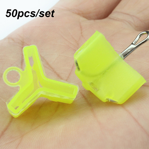 50Pcs Polyethylene 1# 2# 3# 4# 5# Fishing Treble Hooks Safety Protector Holders Case Bonnets Hooks Covers Case Black/Green ► Photo 1/6