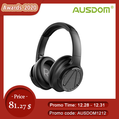 [Newest]AUSDOM Deep Bass Headphone,Wireless Bluetooth5.0 ANC Headset,CVC Microphone,Dynamic Driver HiFi Party DJ Music Headphone ► Photo 1/6