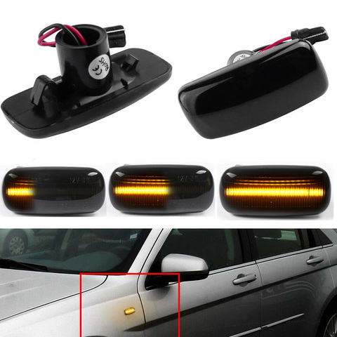 Smoked Dynamic LED Side Marker Turn Signal Lights For Jeep compass Grand Cherokee Chrysler 200 300C Dodge Avenger Lancia Flavia ► Photo 1/6