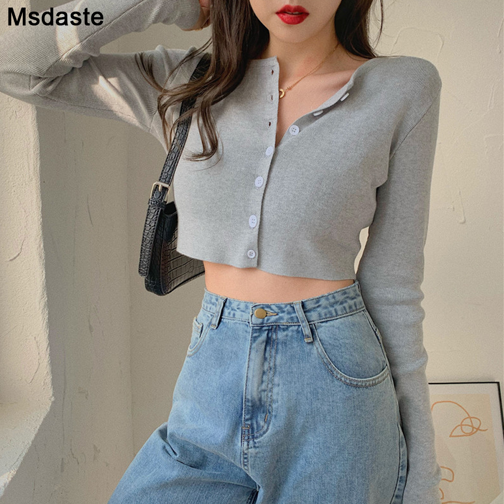 Cropped Cardigans Women Knitted Crop Sweater Top Casual Short Cardigan  Female Korean Style Black Cute Knit Sweaters Vintage Tops - Price history u0026  Review | AliExpress Seller - BeautYou Garments Store | Alitools.io