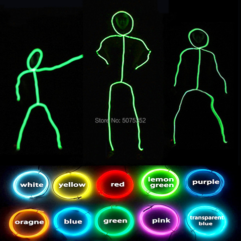 GZYUCHAO EL Cosplay Led Costume Dance Wear Matchstick Men Costume EL Wire Costume DIY Material For Stage Performance ► Photo 1/6