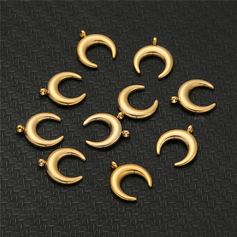 10PCS/lot  Stainless Steel Moon Charms Pendants for Jewelry Making DIY Necklace Bracelet Moon Pendants  Handmade Accessories ► Photo 1/6