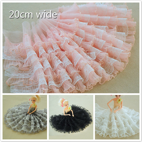 20cm Wide Multi-layer Organ Pleated Mesh Lace Fabric DIY Clothes Skirt Wedding Fast Sewing Toy Doll Dress Decoration Accessories ► Photo 1/6