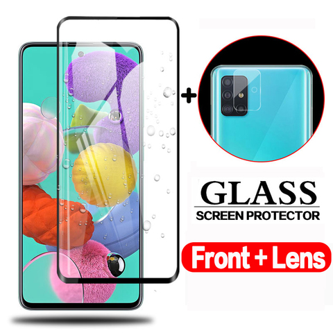Full Cover Tempered glass For samsung galaxy a51 a71 camera protective glass on samsun a71 a515F a 71 51 screen protector Film ► Photo 1/6