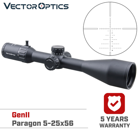 Vector Optics Gen2 Paragon 5-25x56 Tactical Riflescope Hunting Rifle Scope 1/10 MIL Sch0tt Glass 90% Light 2KM Long Range .338 ► Photo 1/6