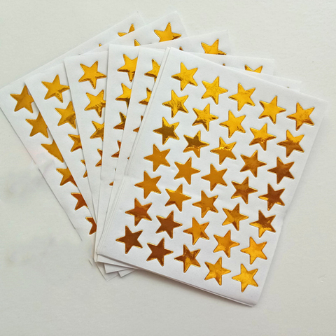 350pc/bag Child Reward Flash Sticker Teacher Praise Label Award Five-pointed Star Gold Sticker Self-adhesive Sticker ► Photo 1/5