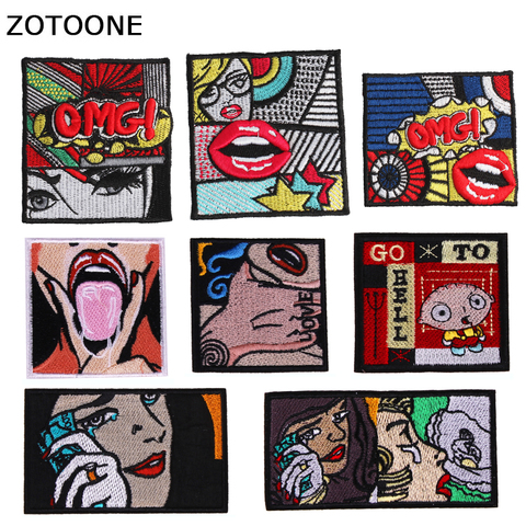 ZOTOONE Personality Patches for Clothing Iron on Embroidered Sewing Applique OMG Patch Sew on Fabric Badge Apparel Accessories I ► Photo 1/6