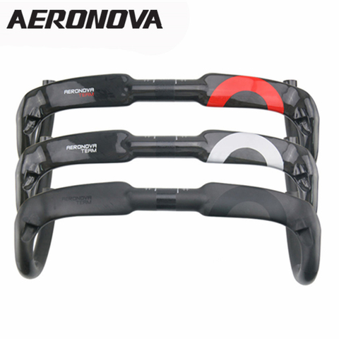 AERONOVA Bike UD Carbon Road Handlebar Bicycle Internal Winding Handlebars 31.8mm Red/Black/Silver Carbon Handlebars ► Photo 1/6